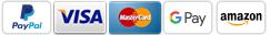 Credit Card, PayPal, Google Pay, Amazon Pay